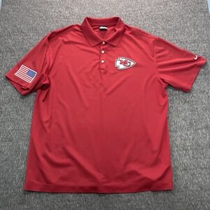 Nike Kansas City Chiefs Performance Dri-Fit Polo Golf Shirt Men's NFL XL USA